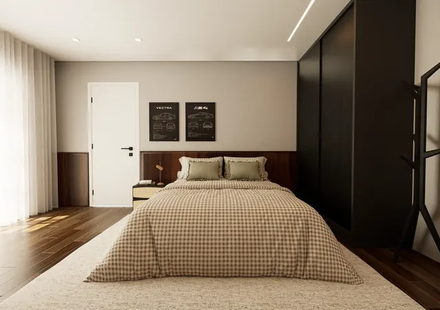 Suíte Contemporânea, projeto de arquitetura de interiores do Studio Freitas
